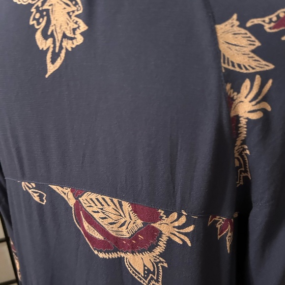 Free People Boho Midi Maxi Hi Low Floral Shirt Dress Size Medium - Picture 6 of 7